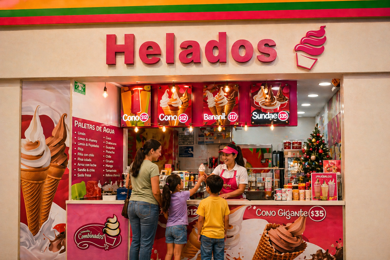 Rotulación del punto de venta de Helados Combinados